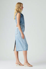 Riveting High Rise Denim Skirt