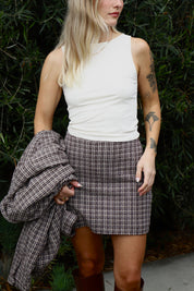 Coffee Hazed Mini Skirt