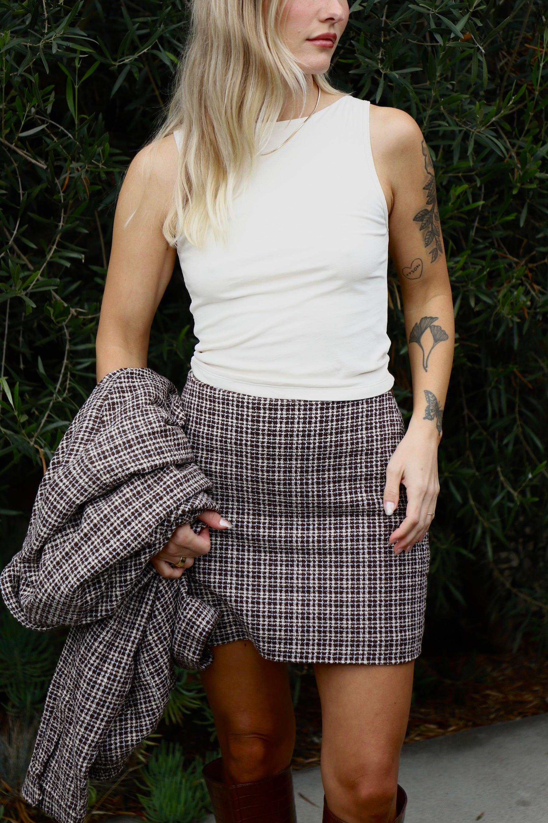 Coffee Hazed Mini Skirt