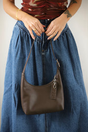 Brown Leather Mini Shoulder Bag
