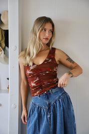 Cabernet Rhapsody Floral Tank