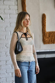 Piped Cloud Mariposa L/S Bow Tee