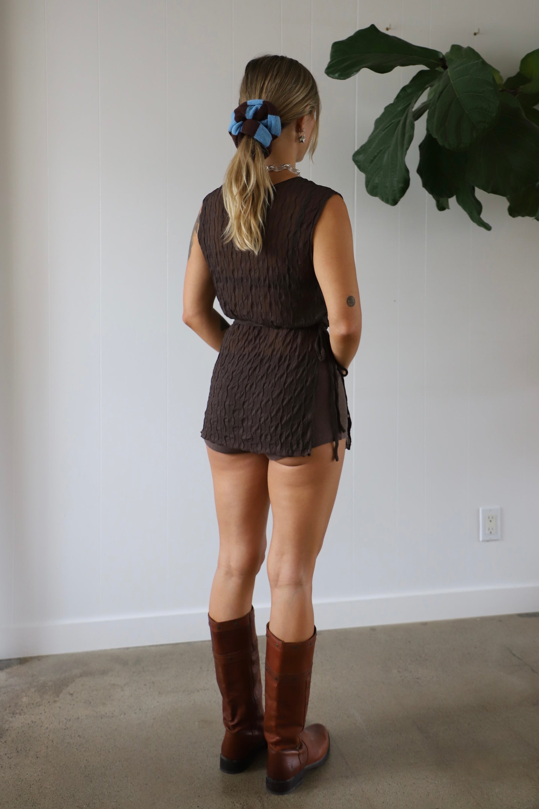 Coffee Ruched Ross Tunic