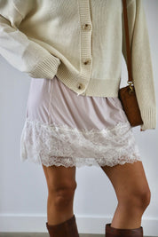 Mauve Party Crashers Slip Skirt