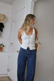 White Sand Addison Racer Tank