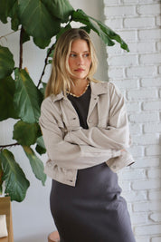 Crystal Gray Shrunken 90s Trucker