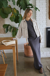 Crystal Gray Shrunken 90s Trucker