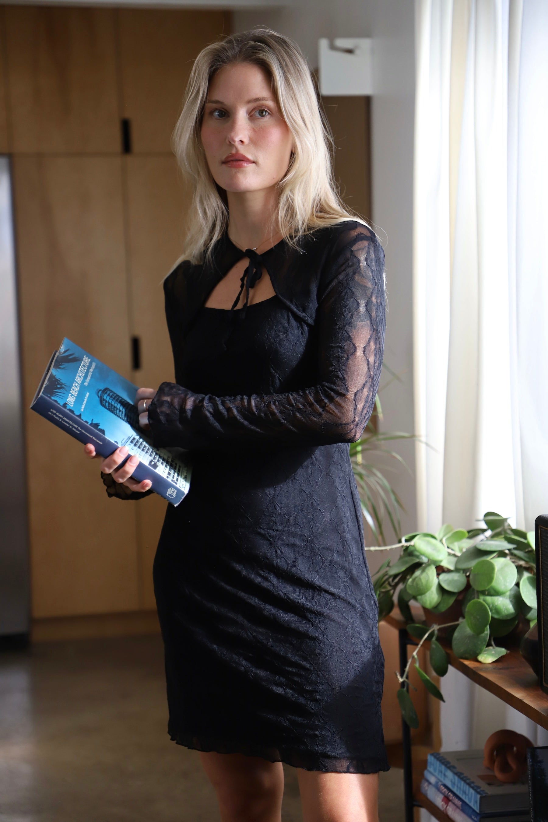 Night Mariposa Bow Mini Dress