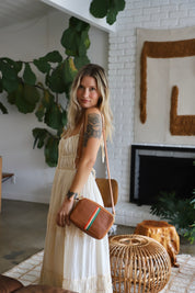 Poppy & Emerald Inlay Midi Sac