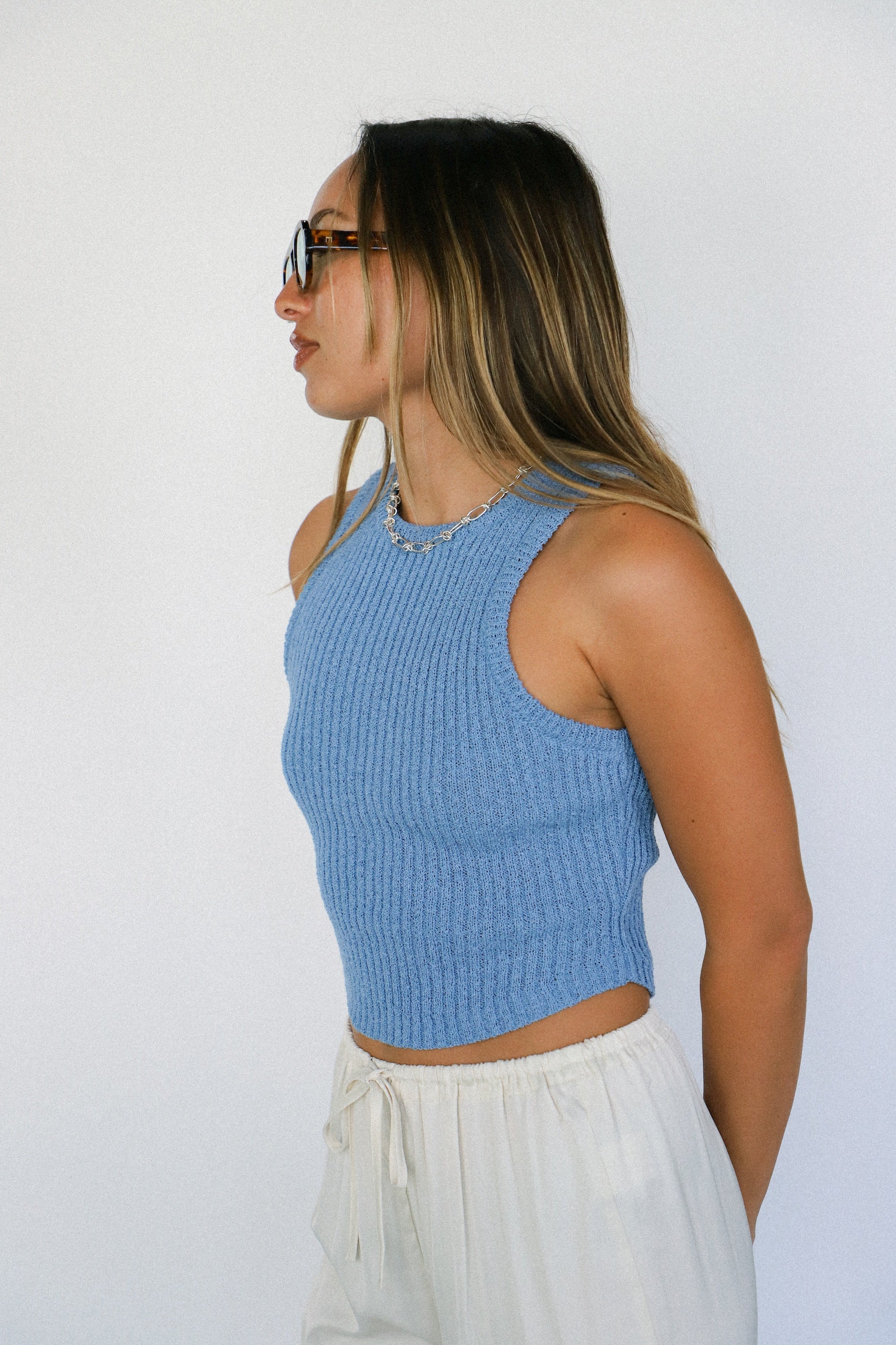 Blue Knit Cory Tank