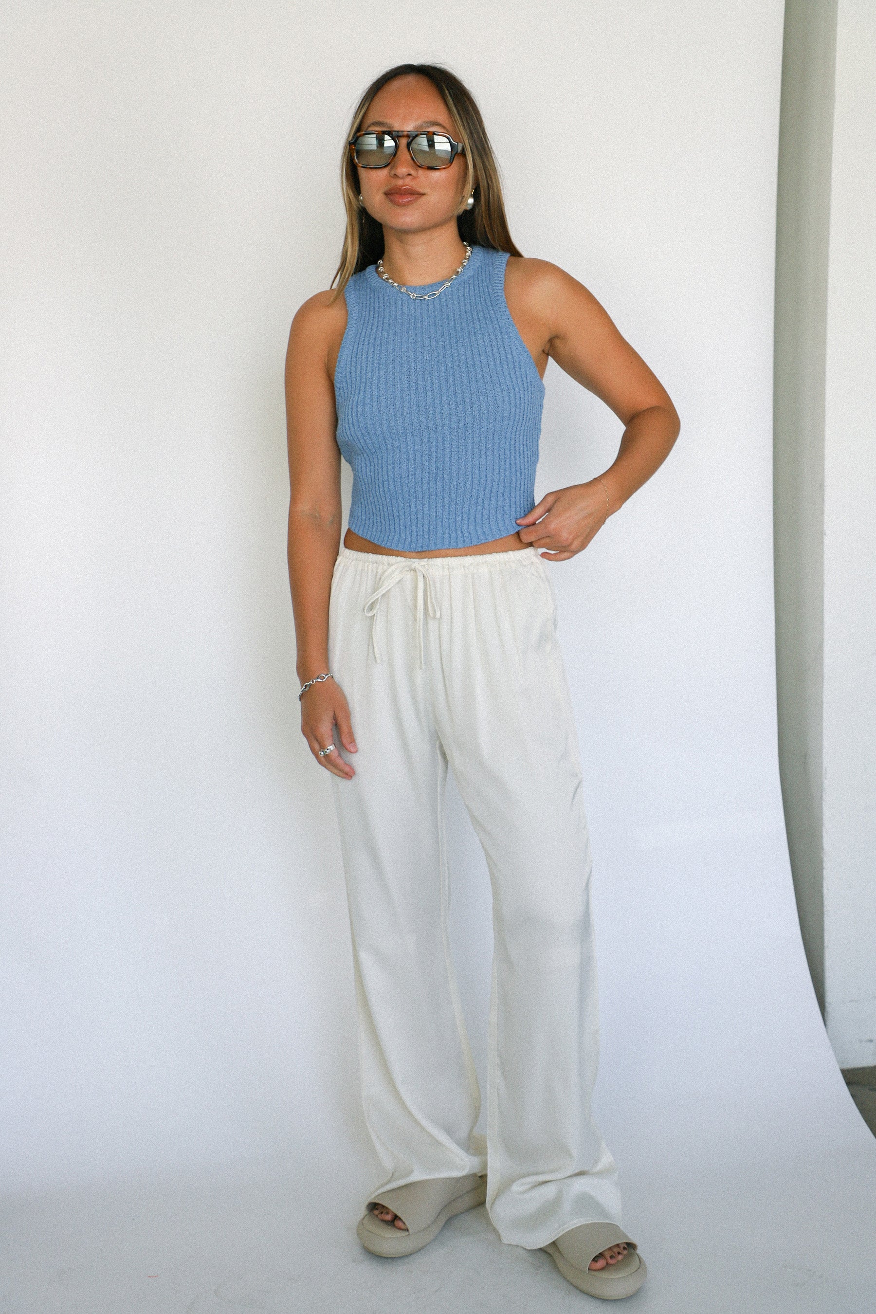 Blue Knit Cory Tank