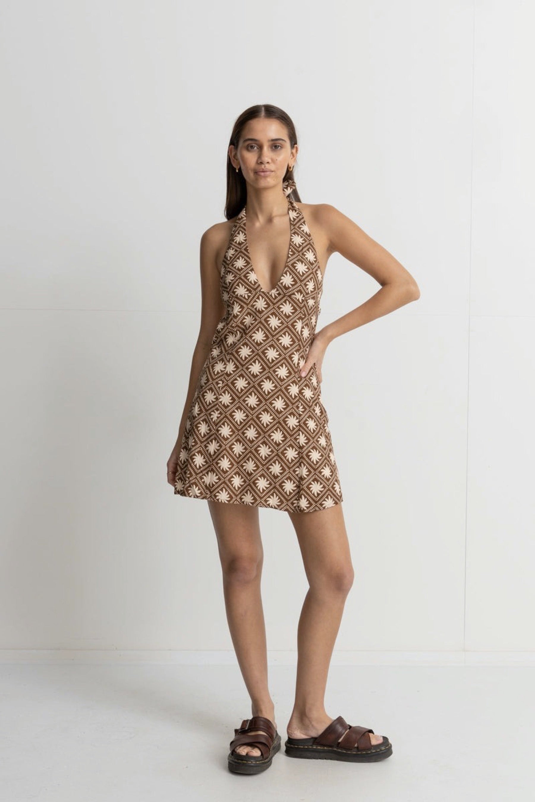 Brown Utopia Halter Dress