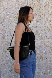 Black Perforated Grande Fanny