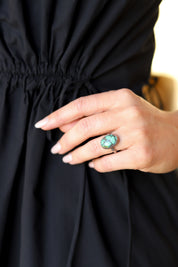 Silver Peacock Turquoise Ring