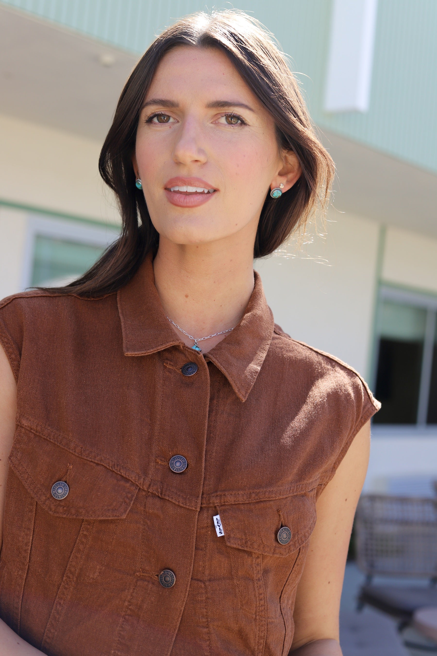 Turquoise Circle Studs