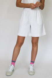 White Horizon Linen Short