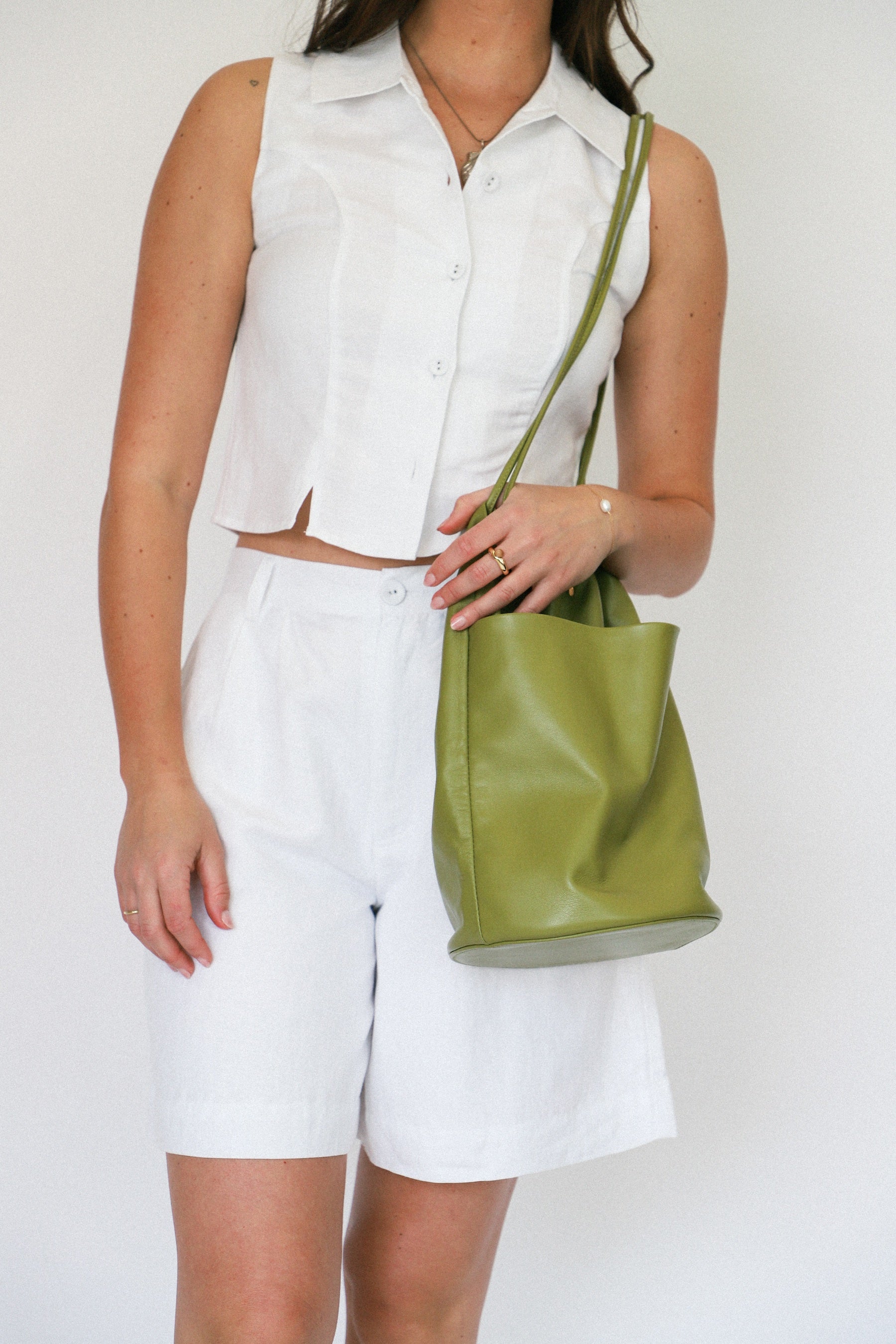 Aloe Tall Pocket Drawstring Bucket