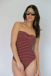 Wine Stripe Brooke One Piece