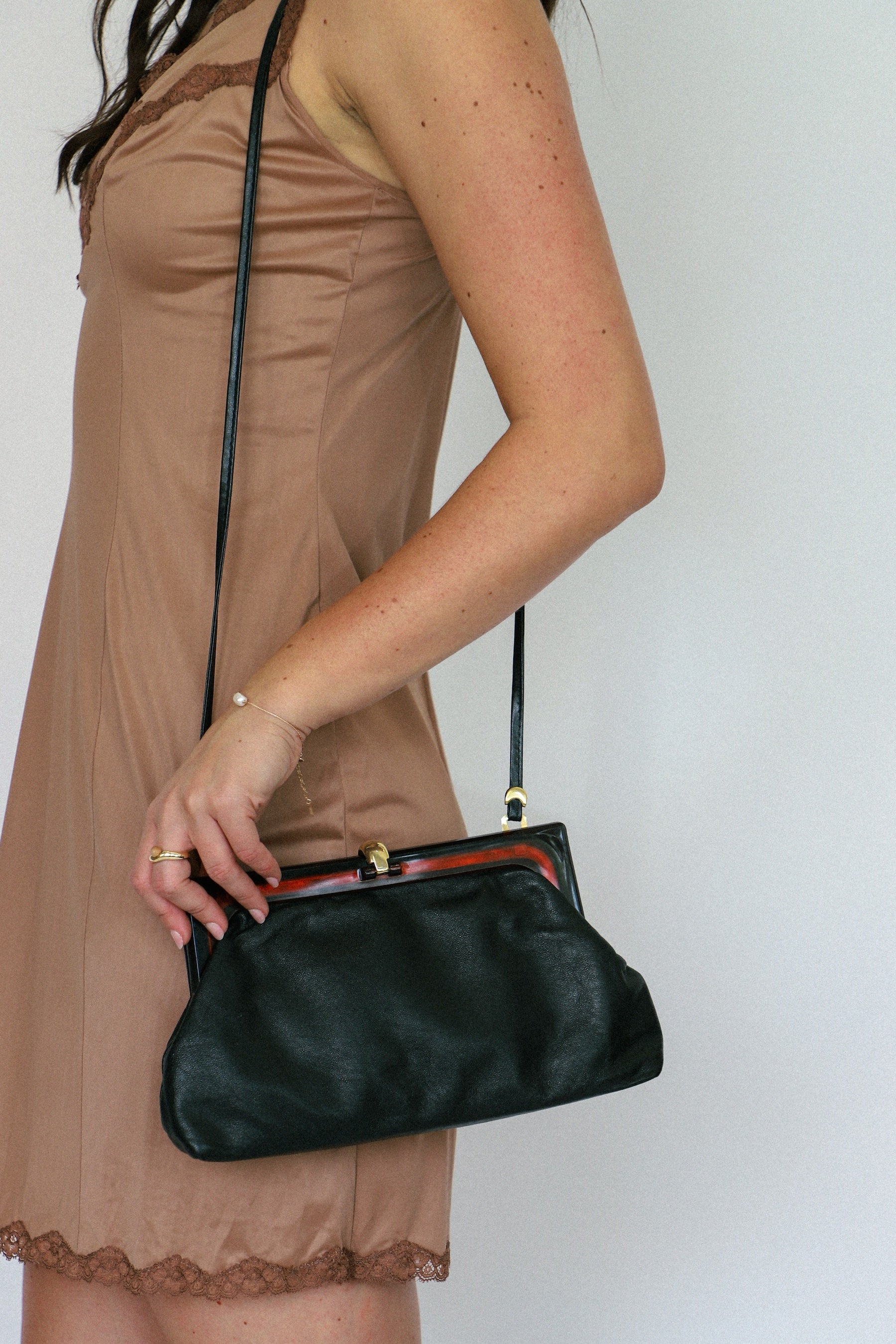 Leather + Lucite Crossbody