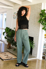 Black Crepe Mesh Tee