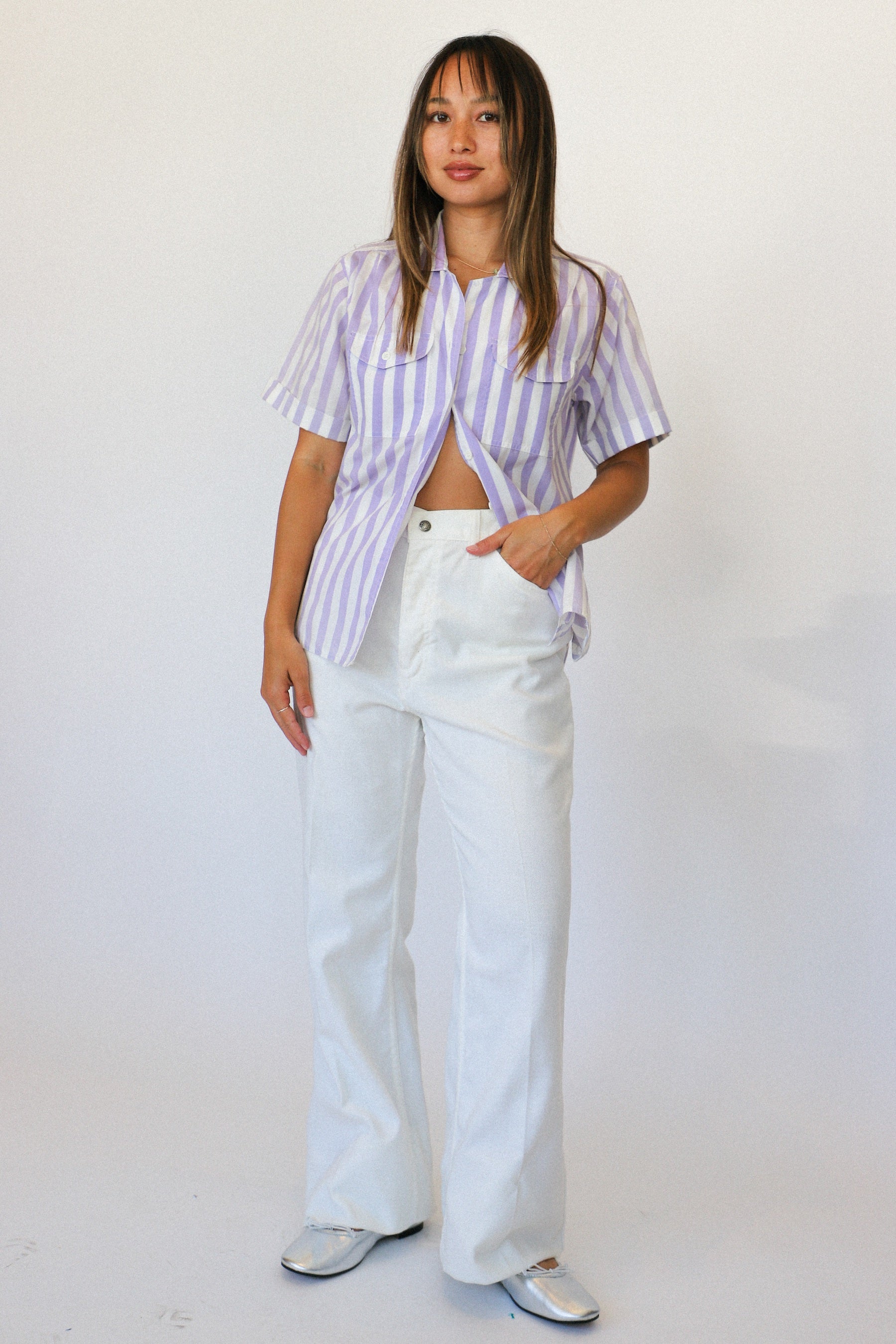 Lavender Stripe Button Down