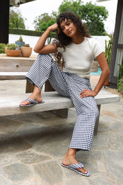 Navy Gingham Gidget Sandal