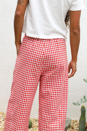 Red Gingham Arc Pant