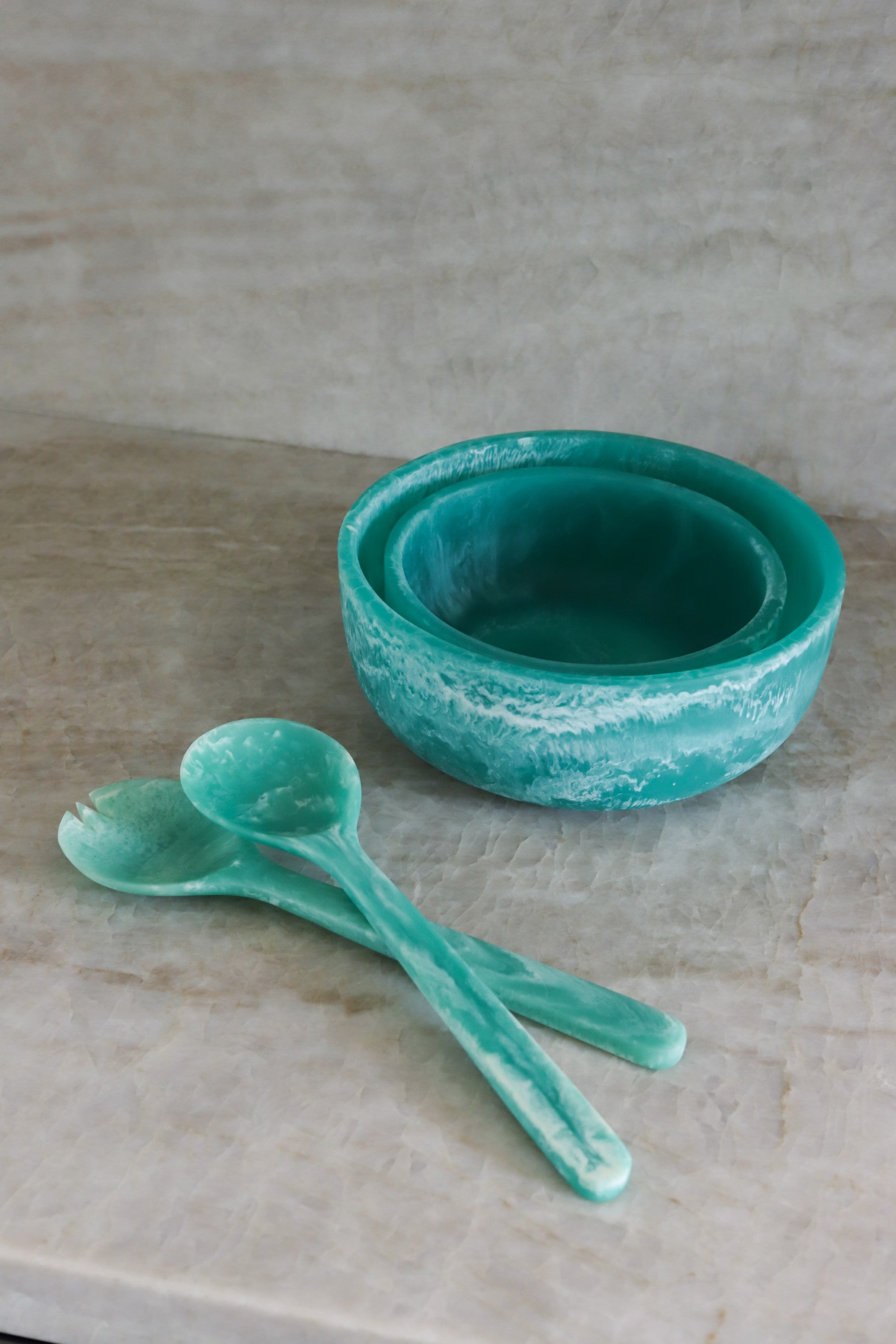 Large Teal Serving Bowl
