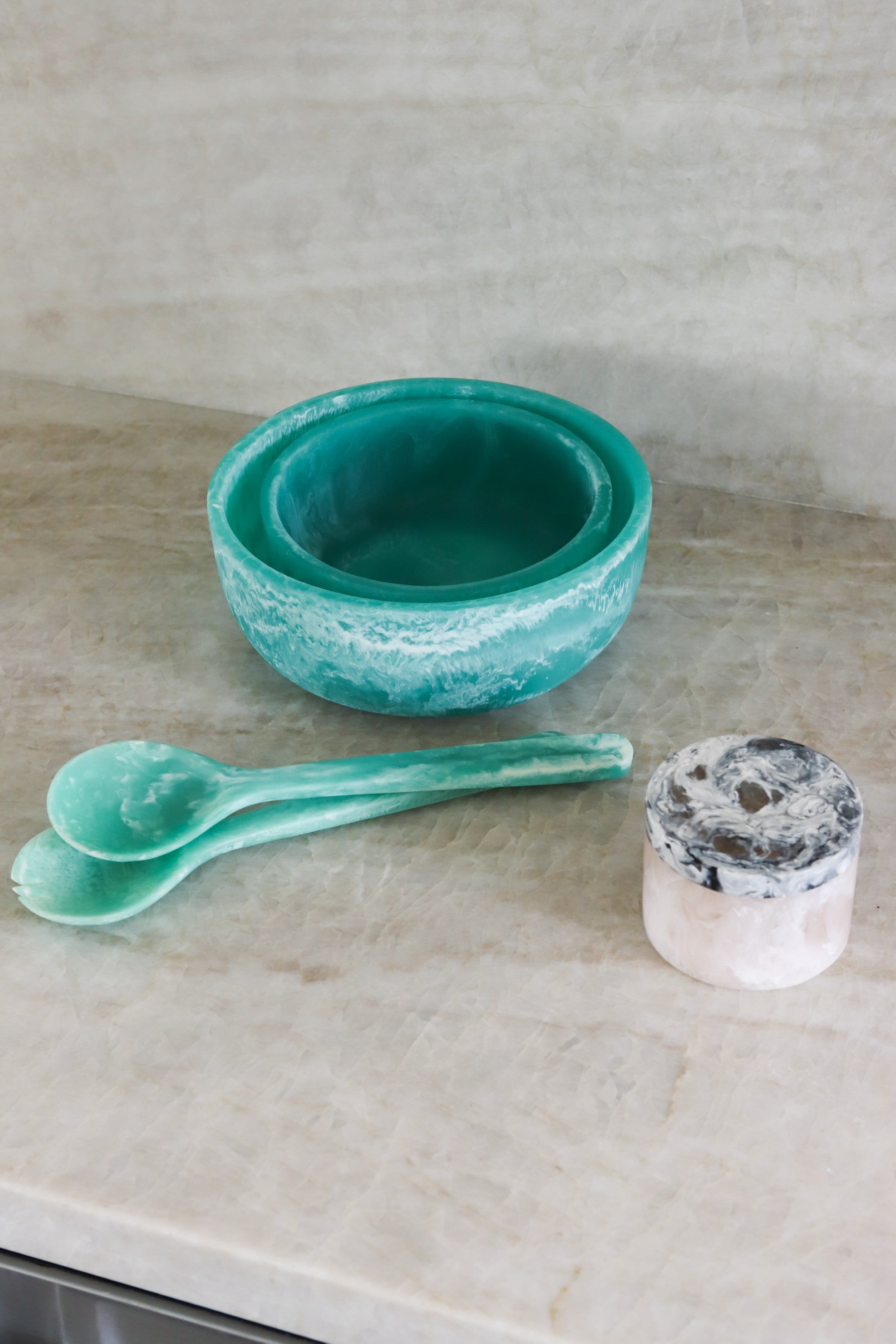 Large Teal Serving Bowl