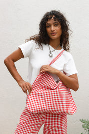 Red Gingham Happy Carry Bag