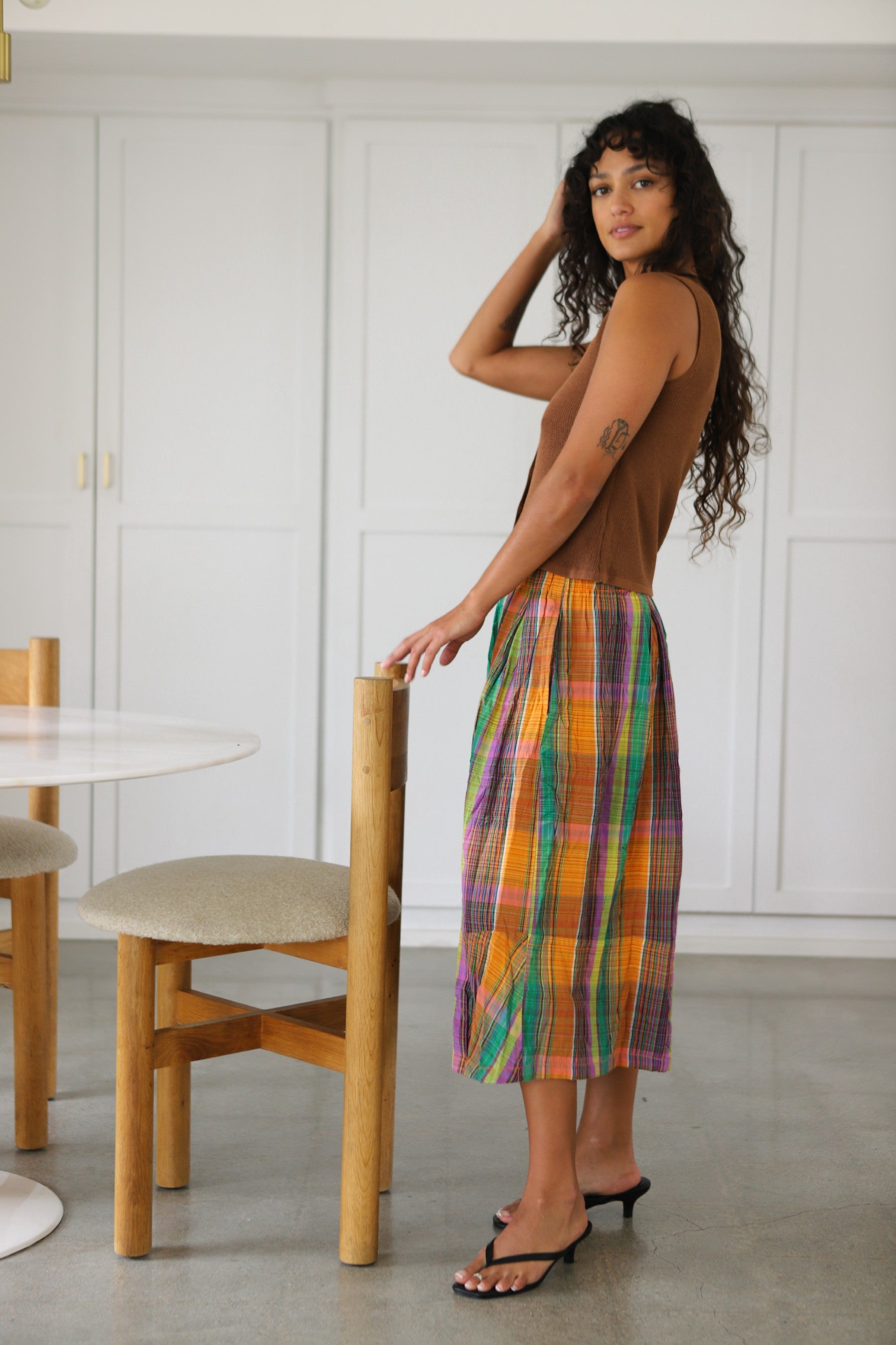 Orange Ivy Crop Pull-On Cullotte