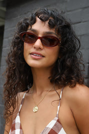 Crystal Black Cherry Sweet Leaf Sunglasses