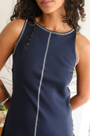 Peacoat Contour Slip Dress