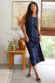 Peacoat Contour Slip Dress