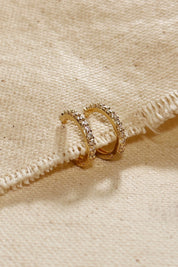 Gold CZ Huggie Hoops