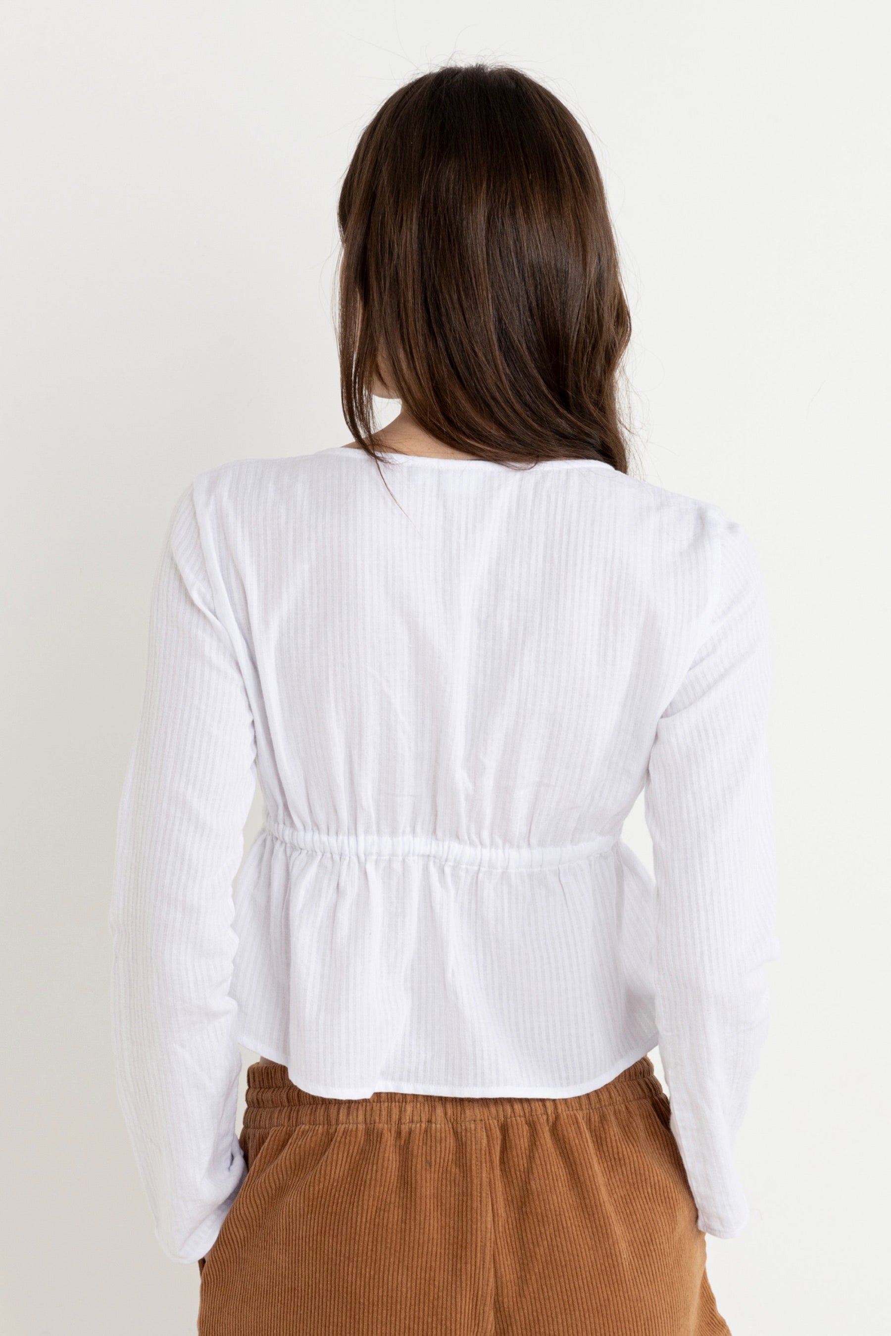 White Belle Tie Front Top