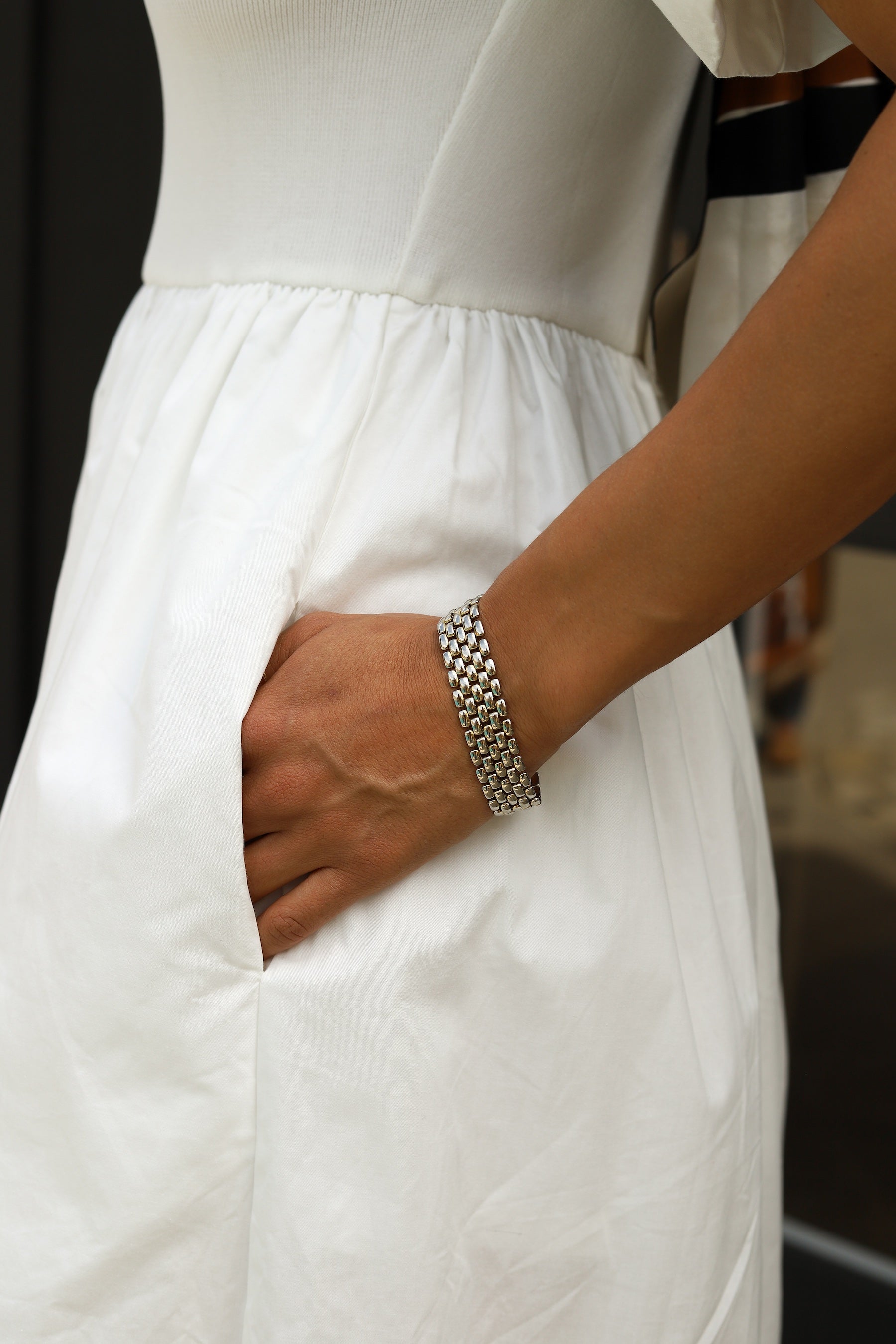 Silver Tone Chain Link Bracelet
