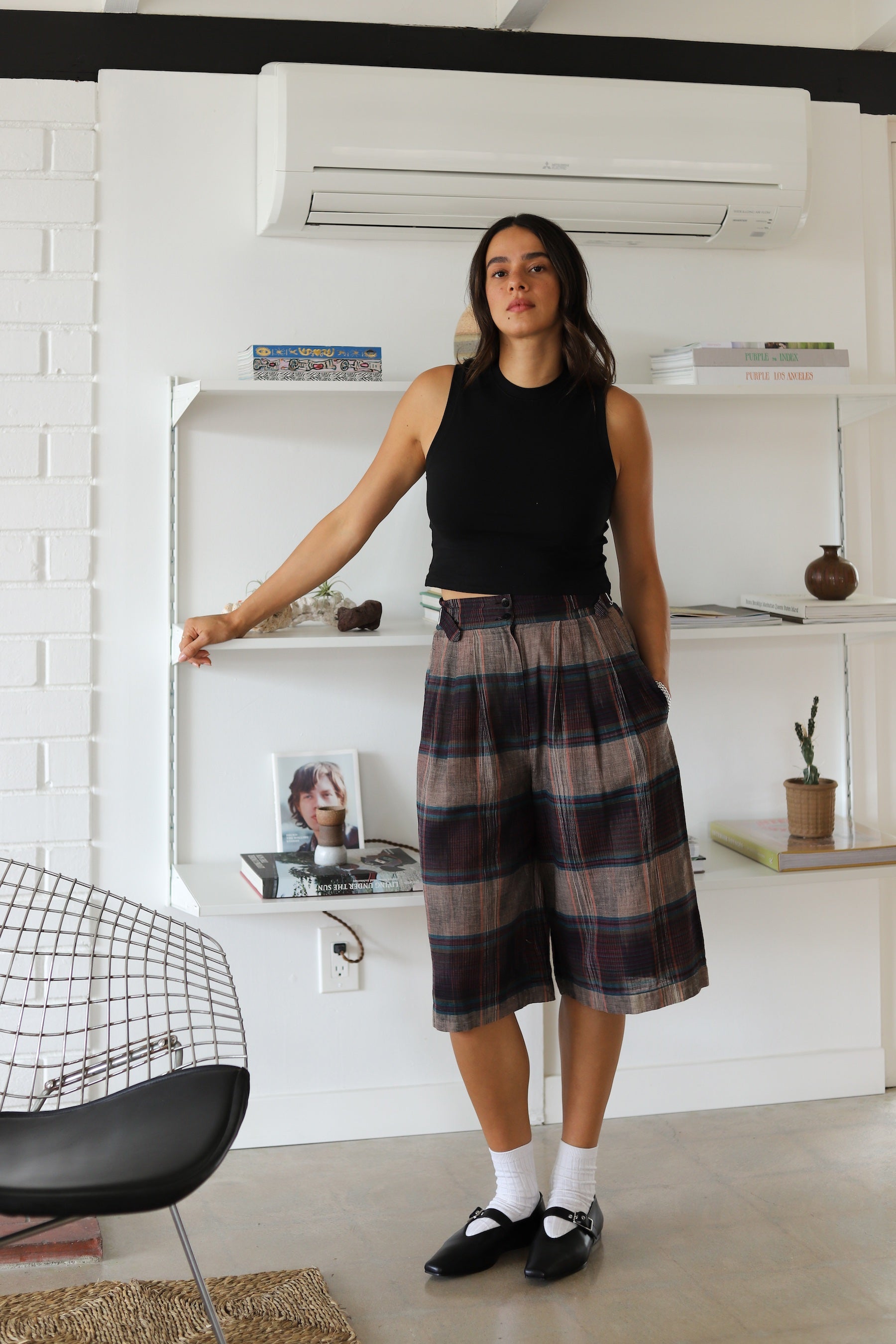 Plaid Nitya Long Shorts