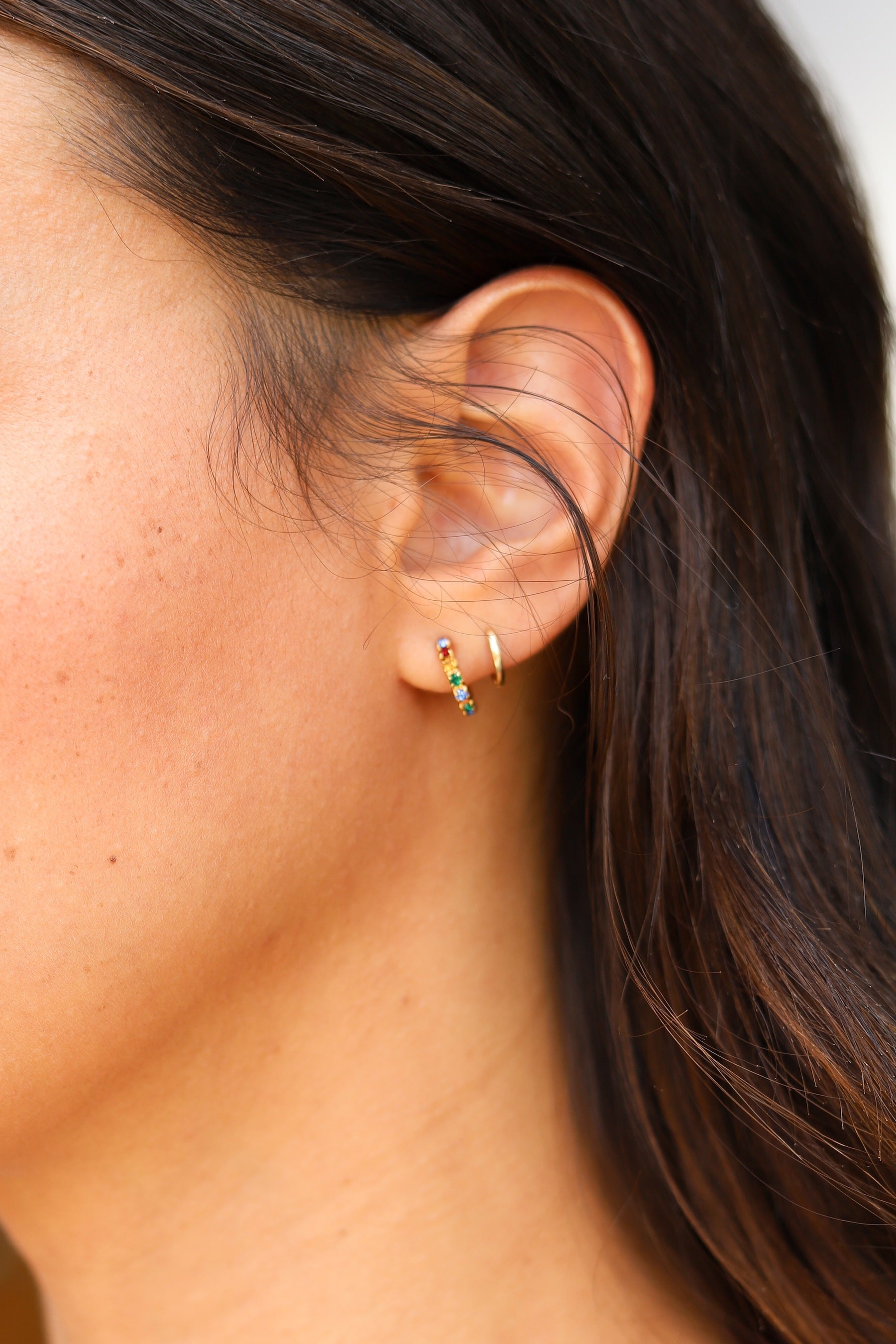 Rainbow Crystal Hoops