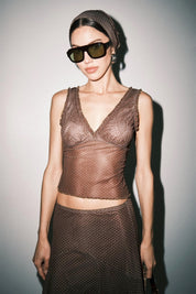 Brown Polka Dot Lilou Tank