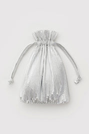 Chrome Metallic Pleated Baggu