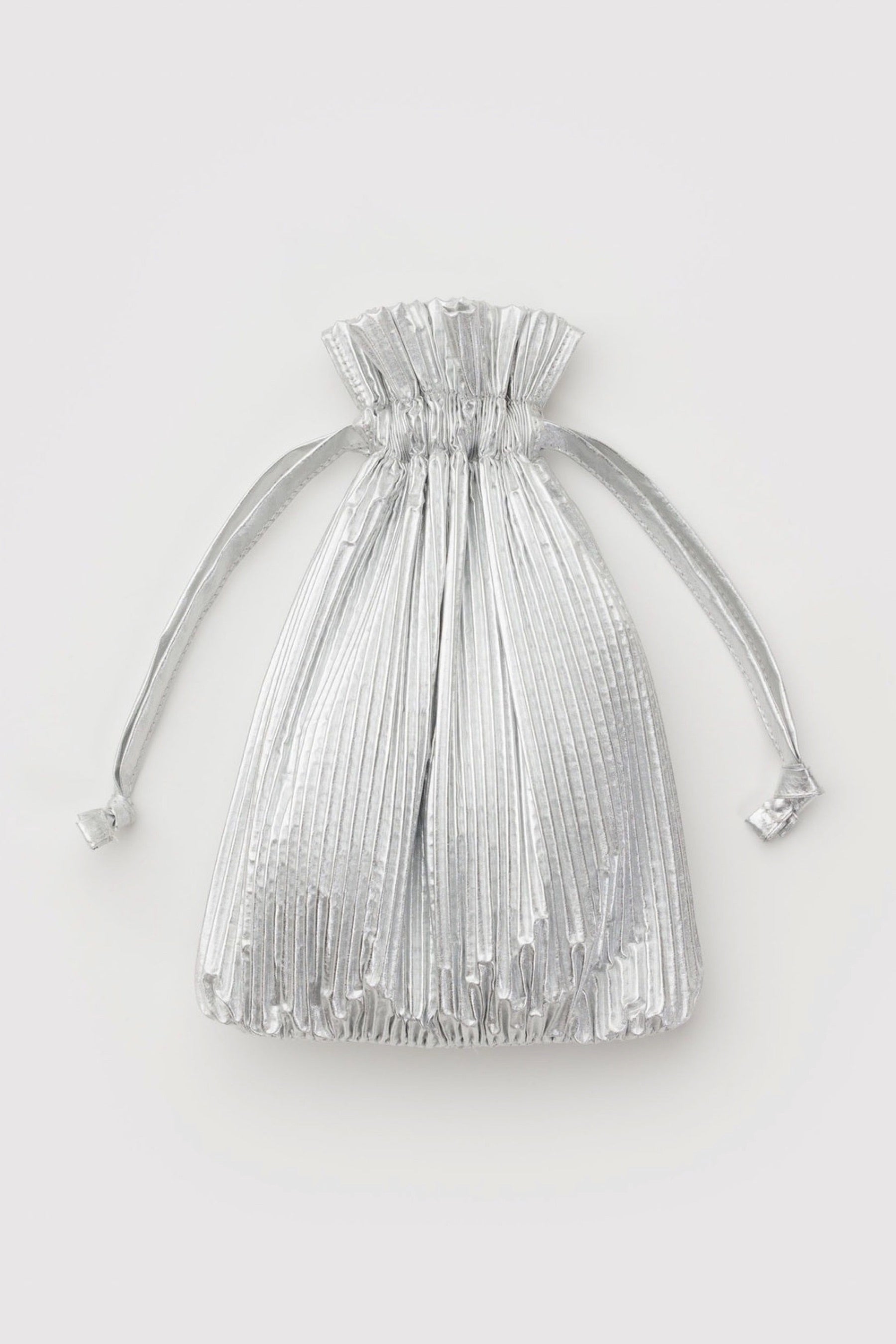 Chrome Metallic Pleated Baggu
