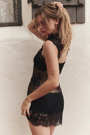 Black One More Time Slip Dress