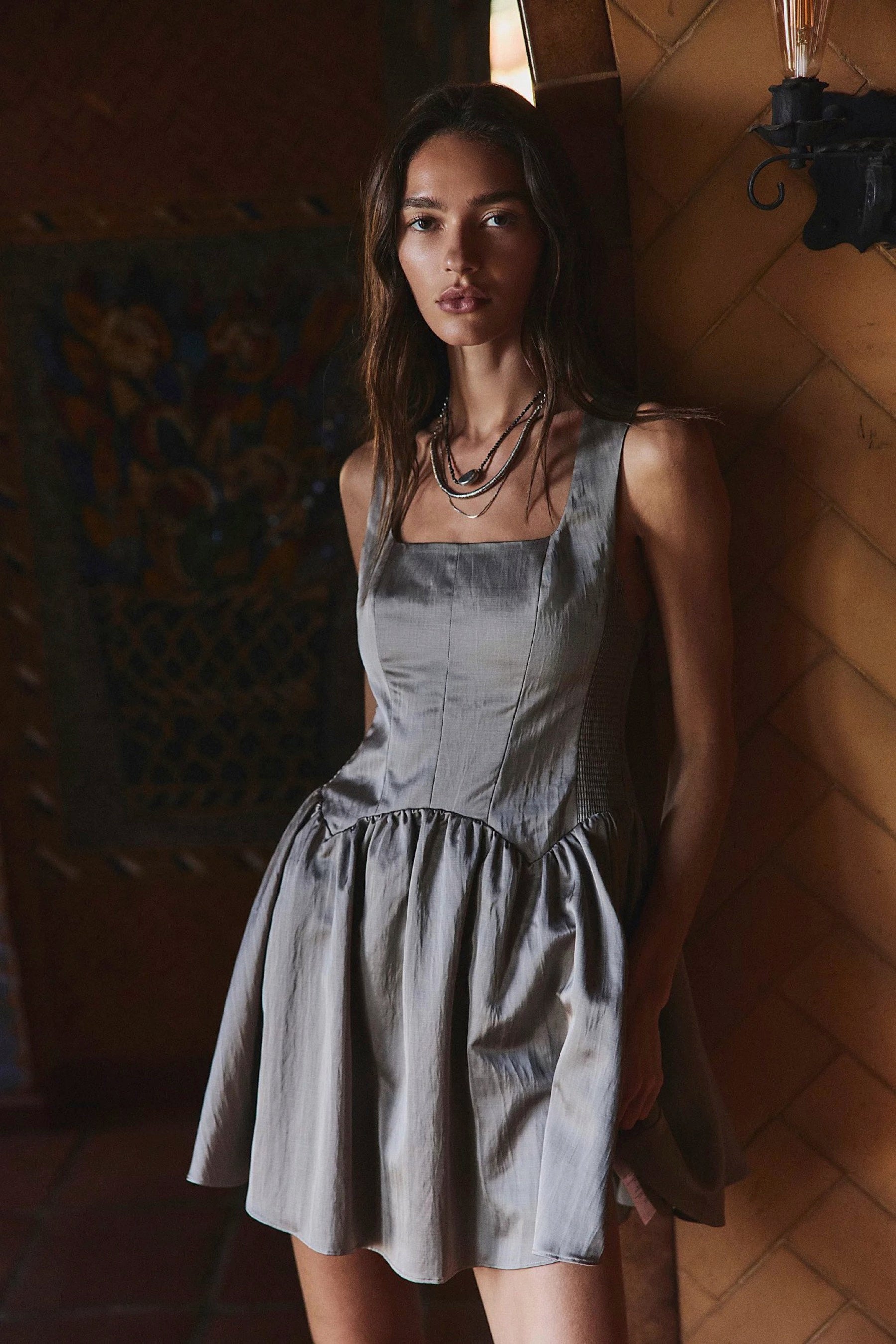 Silver On The Town Mini Dress