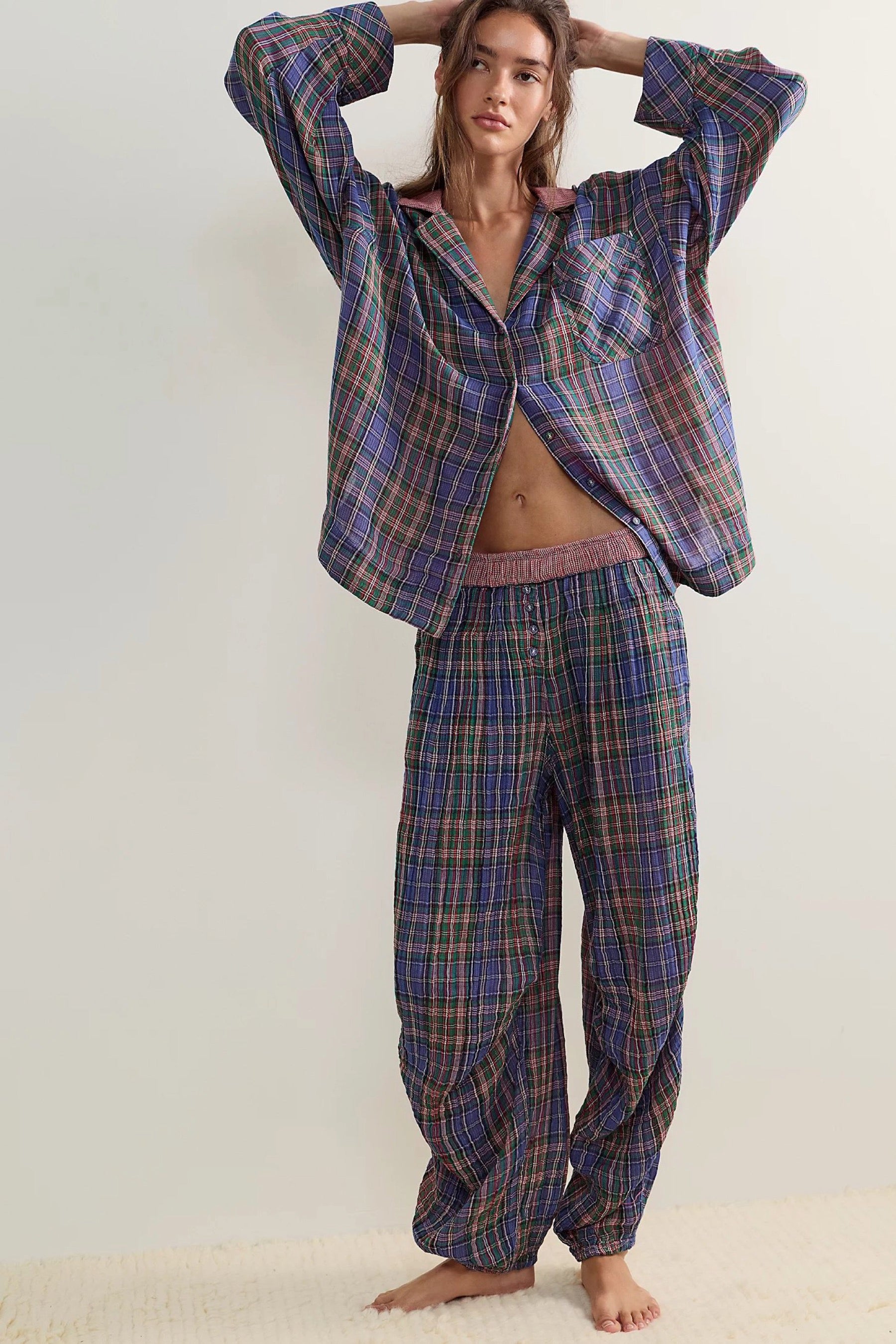 Midnight Plaid One & Done PJ Shirt