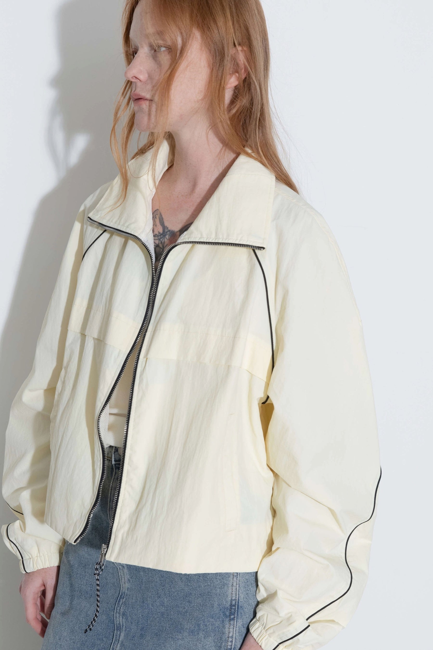 Colorblock Zipper Short Jacket