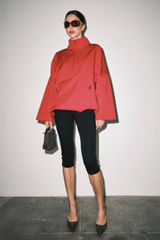 Red Rosie Funnel Neck Anorak