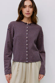 Navy Stripe Elisa Cardigan