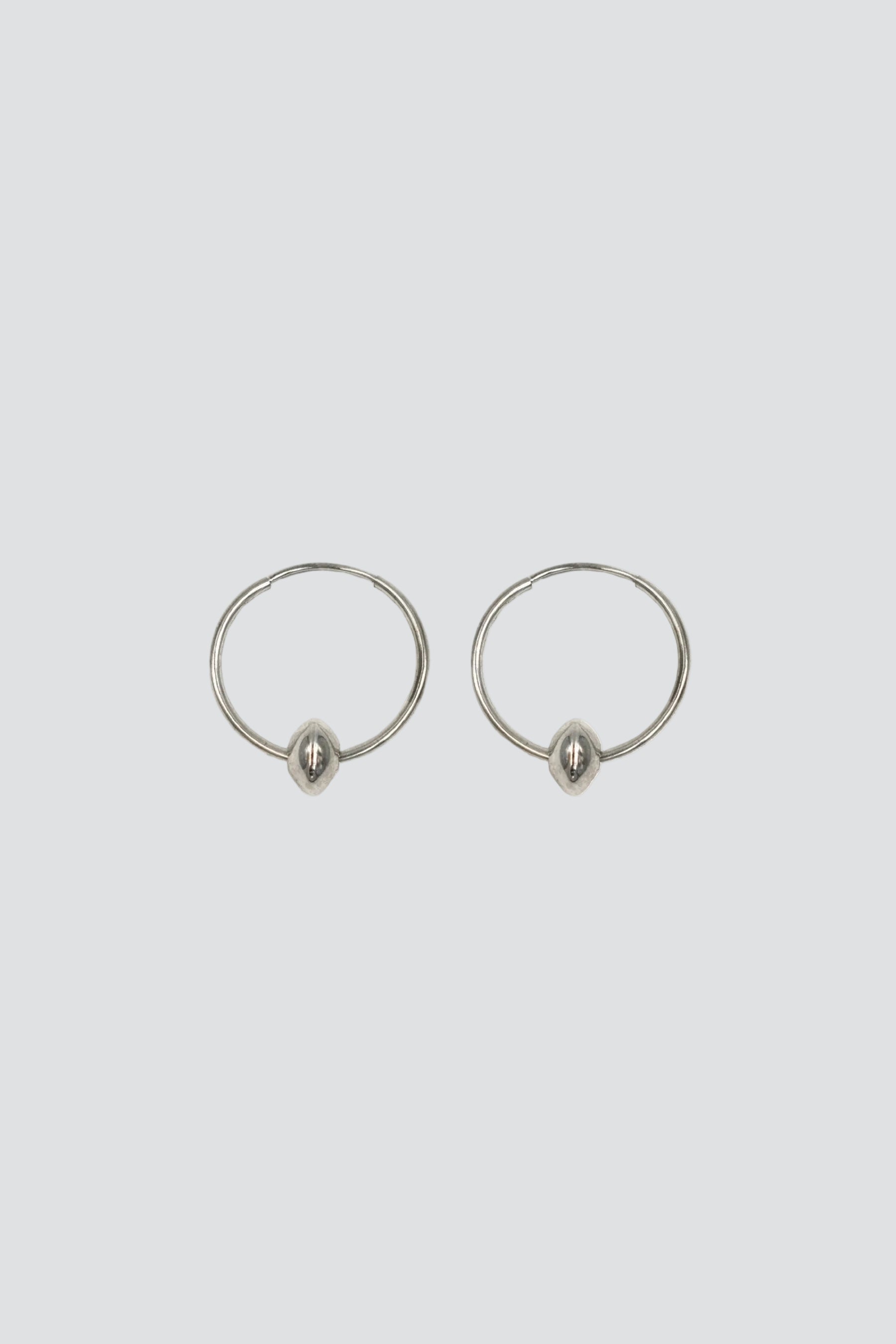 Silver Saucer Bead Hoops