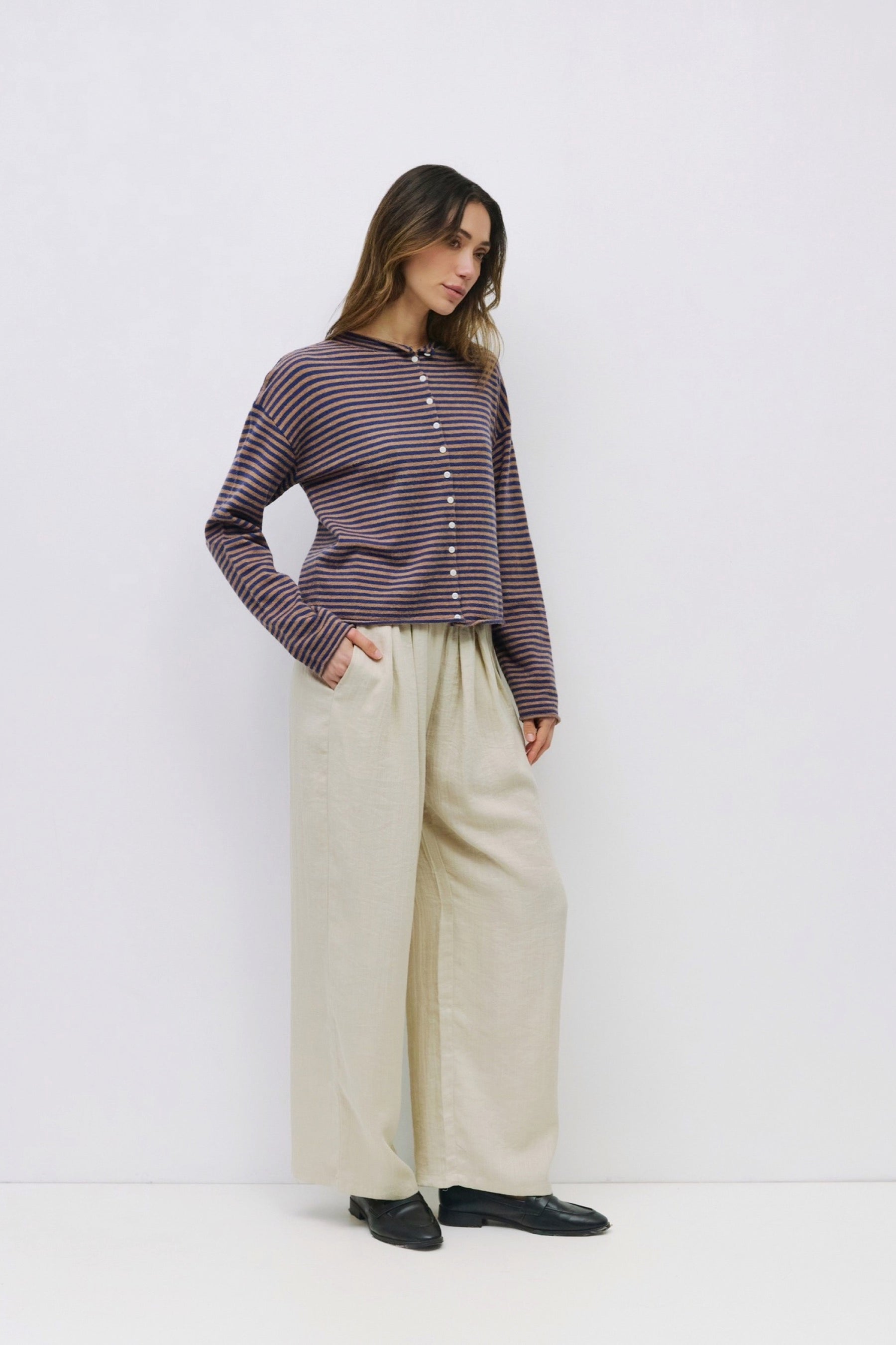 Navy Stripe Elisa Cardigan